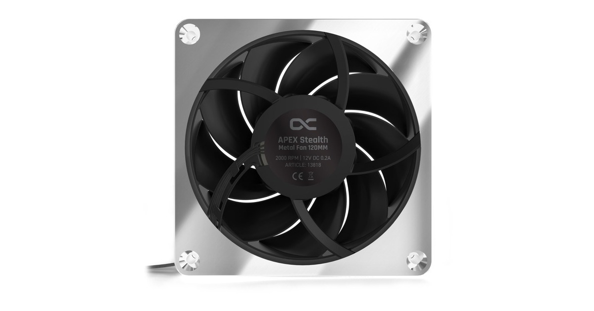 Alphacool Apex Stealth Metal 120mm Lüfter 2000rpm, Gehäuselüfter(chrom)
