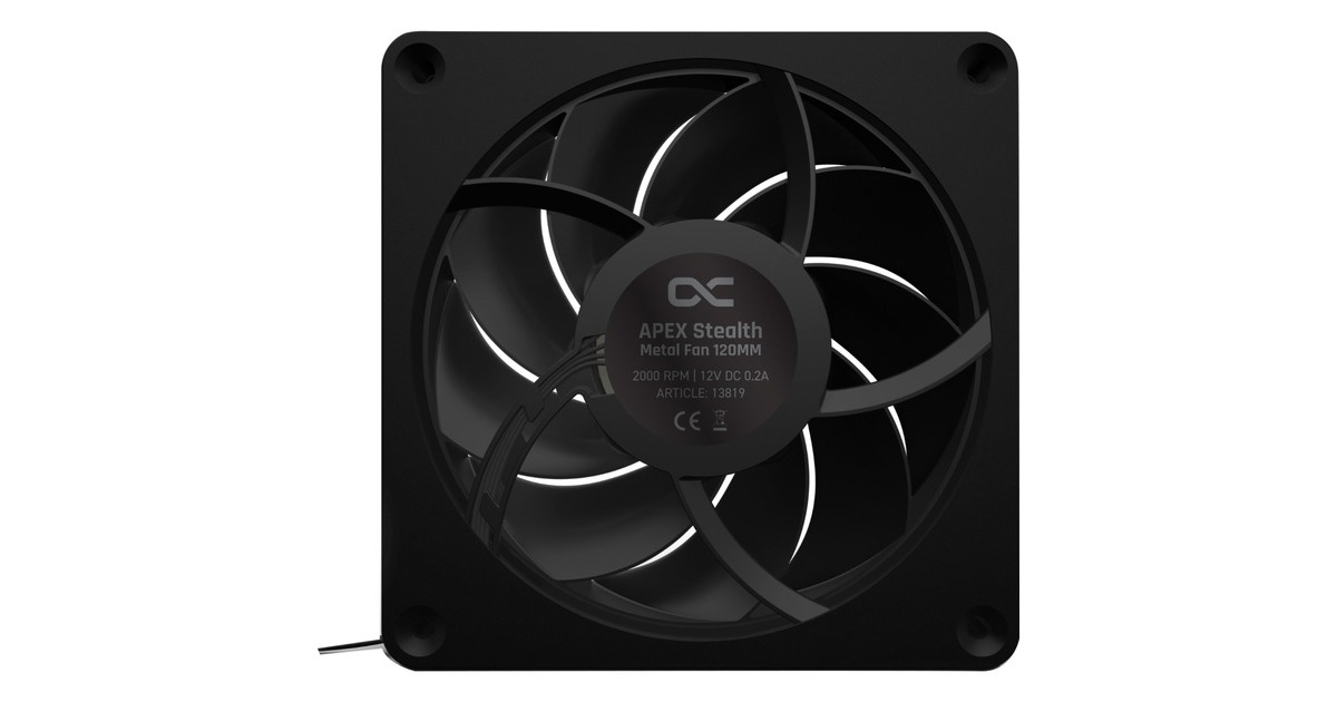 Alphacool Apex Stealth Metal 120mm Lüfter 2000rpm, Gehäuselüfter(schwarz)