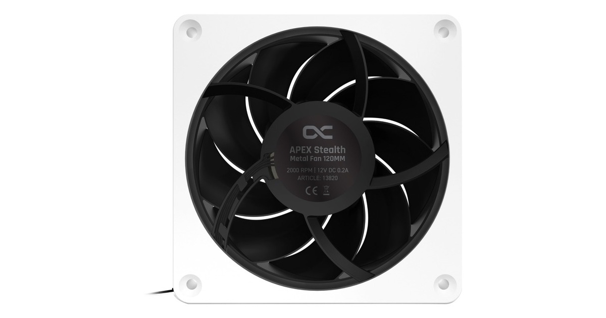 Alphacool Apex Stealth Metal 120mm Lüfter 2000rpm, Gehäuselüfter(weiß/schwarz)