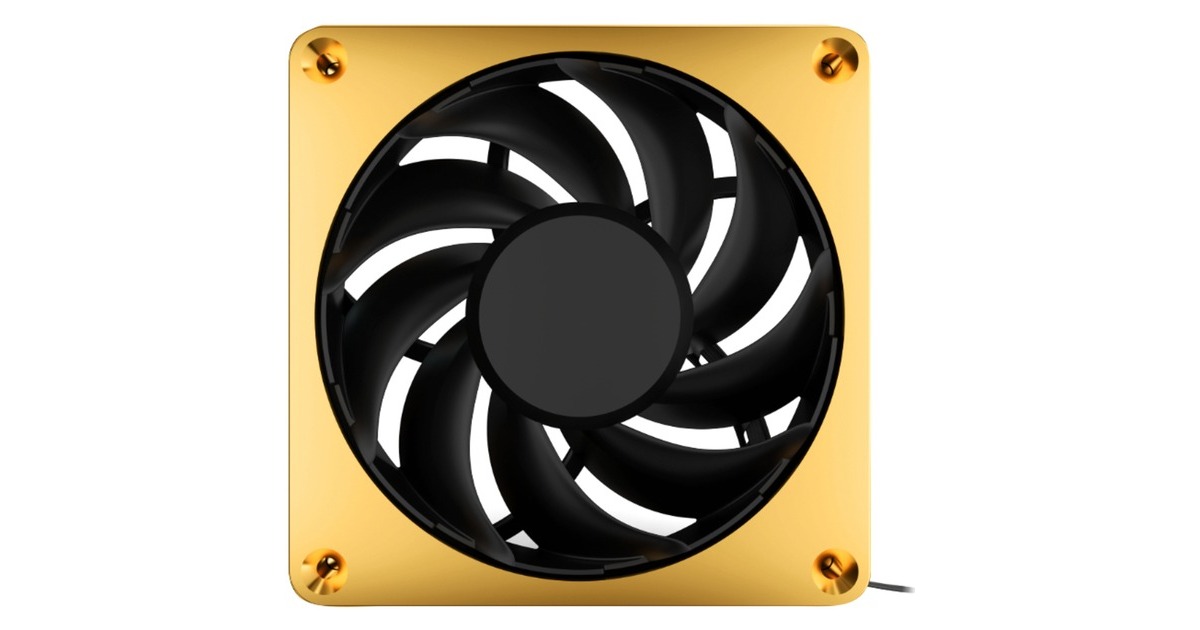 Alphacool Apex Stealth Metal 120mm Lüfter 2000rpm, Gehäuselüfter(gold/schwarz)