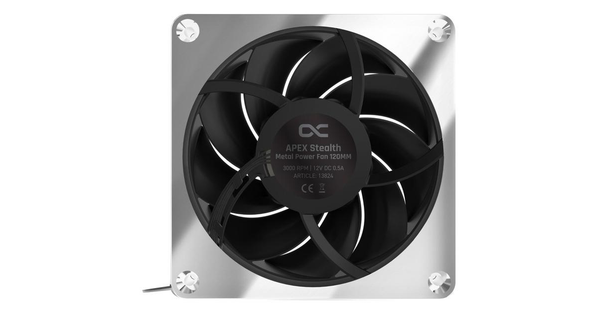 Alphacool Apex Stealth Metal Power 120mm Lüfter 3000rpm, Gehäuselüfter(silber/schwarz)