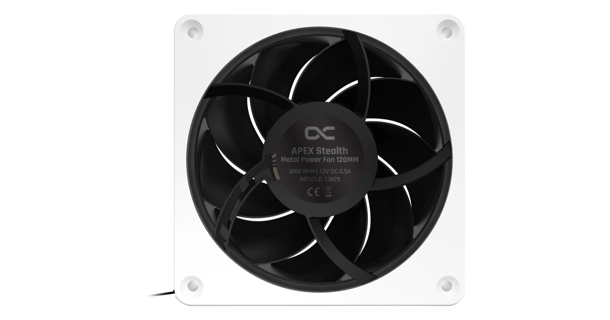 Alphacool Apex Stealth Metal Power 120mm Lüfter 3000rpm, Gehäuselüfter(weiß/schwarz)