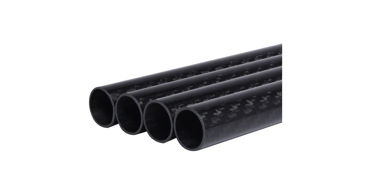 Alphacool Carbon HardTube 16mm 4x 80cm, Rohr(schwarz, 4er Set)