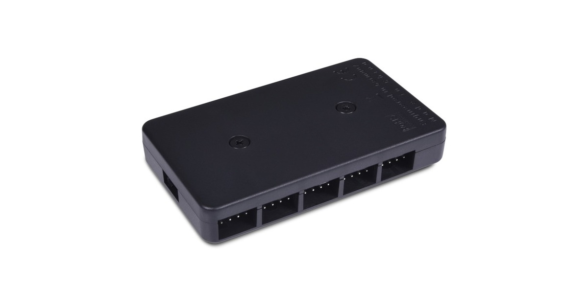 Alphacool Core 10x 4-Pin PWM Splitter, Lüftersteuerung(schwarz, mit SATA-Stromanschluss)