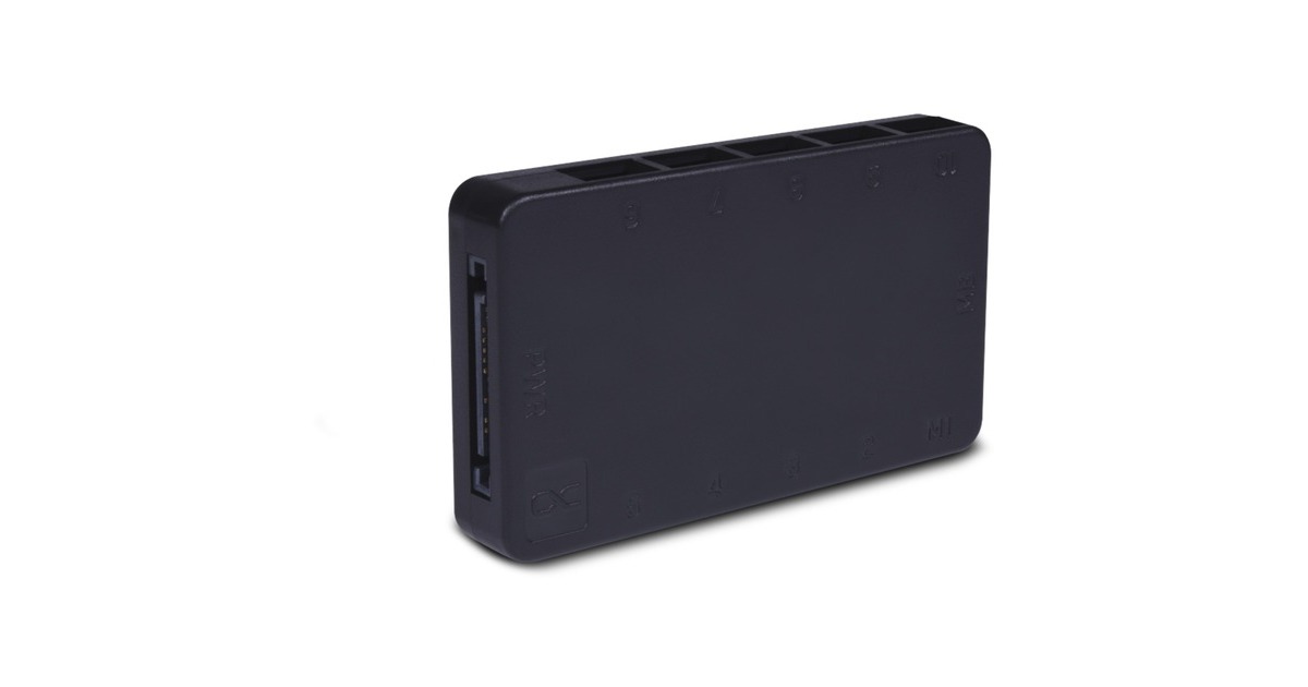 Alphacool Core 10x 4-Pin PWM Splitter, Lüftersteuerung(schwarz, mit SATA-Stromanschluss)