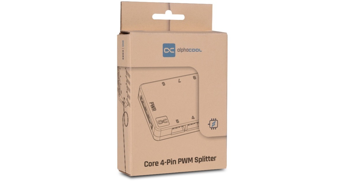 Alphacool Core 10x 4-Pin PWM Splitter, Lüftersteuerung(schwarz, mit SATA-Stromanschluss)