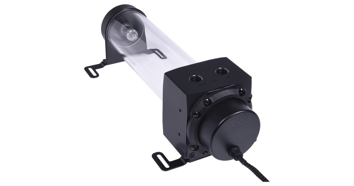 Alphacool Core 200 Aurora Reservoir Acetal/Acryl mit VPP Apex Pumpe(schwarz, Ausgleichsbehälter mit Pumpe)