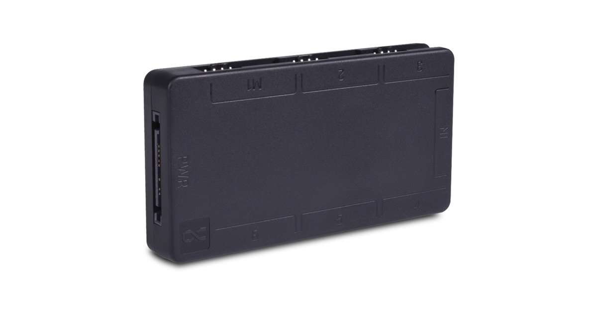 Alphacool Core 6x 4-Pin PWM/DRGB Splitter, Lüftersteuerung(schwarz, mit SATA-Stromanschluss)