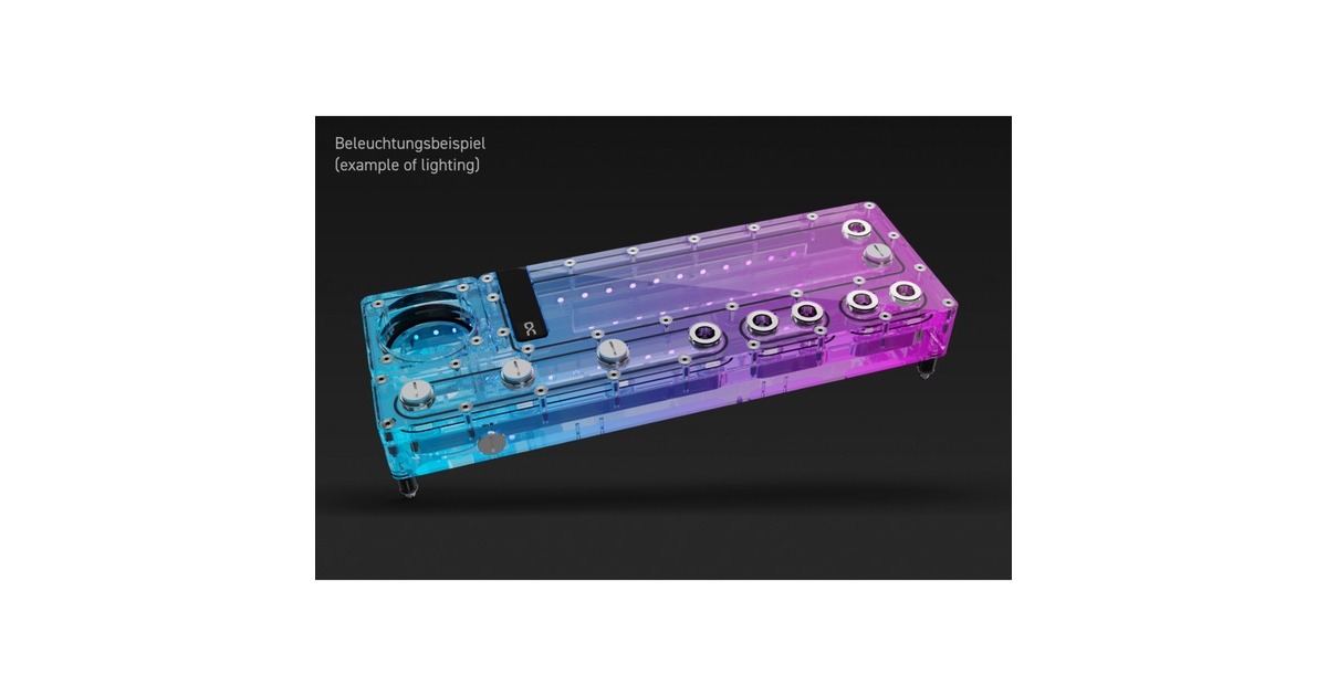 Alphacool Core Distro Plate 360 Rechts VPP/D5, Verteiler(transparent/silber, integrierter Ausgleichsbehälter)