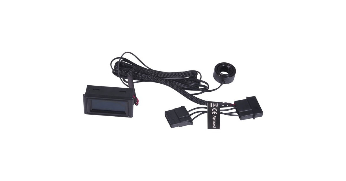 Alphacool Core Temperatursensor G1/4 IG/IG mit C/F Display(schwarz)