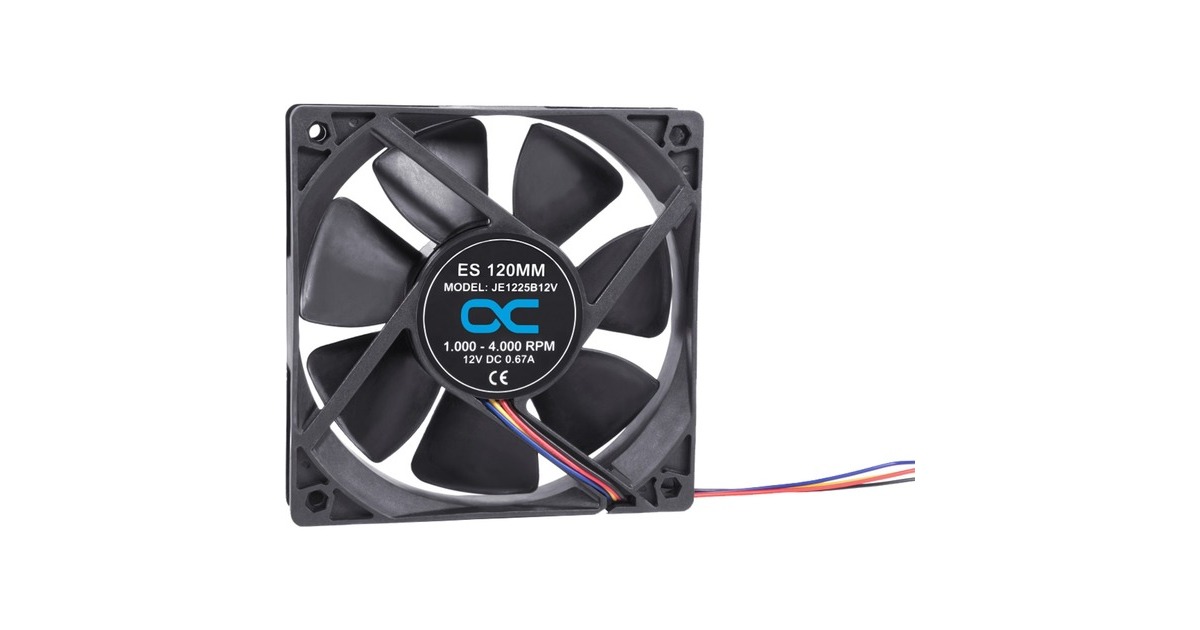 Alphacool ES 120mm 1.000-4.000rpm Fan 120x120x25mm, Gehäuselüfter(schwarz, Two Ball Bearing, PWM)