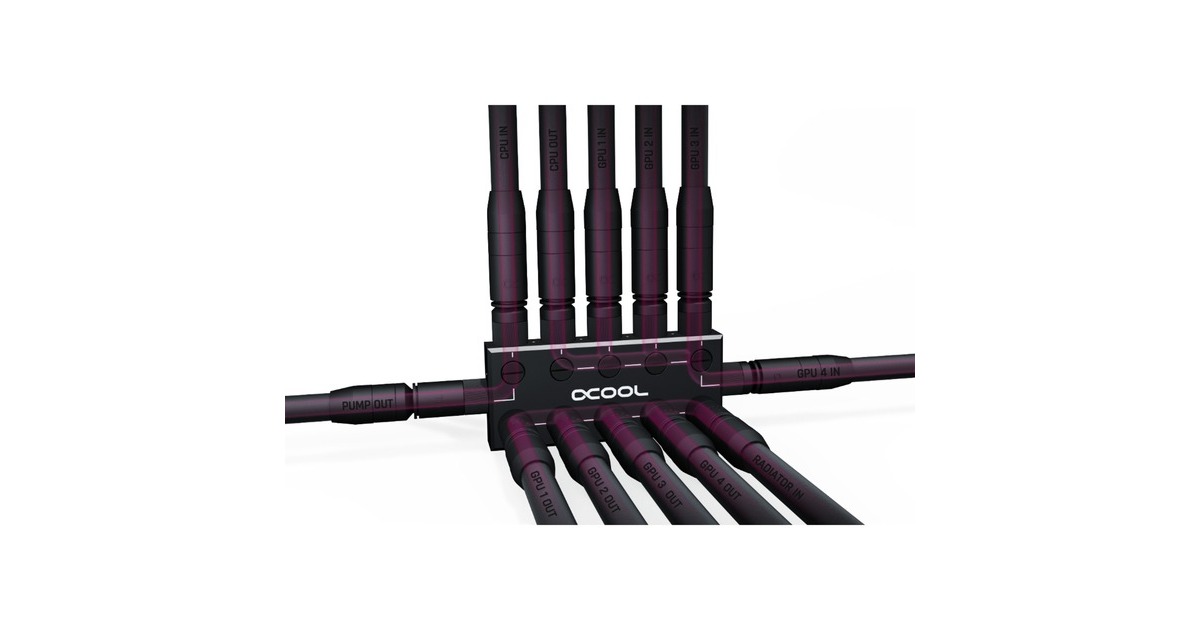 Alphacool ES Distro Plate Parallel C5, Verteiler(schwarz)