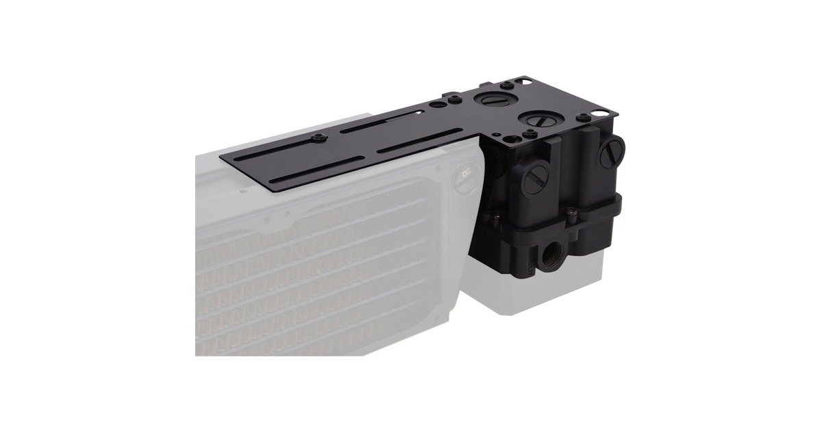 Alphacool ES Reservoir 2U - DDC Version, Ausgleichsbehälter(schwarz, Pumpenkompatibilität: für DC-LT)