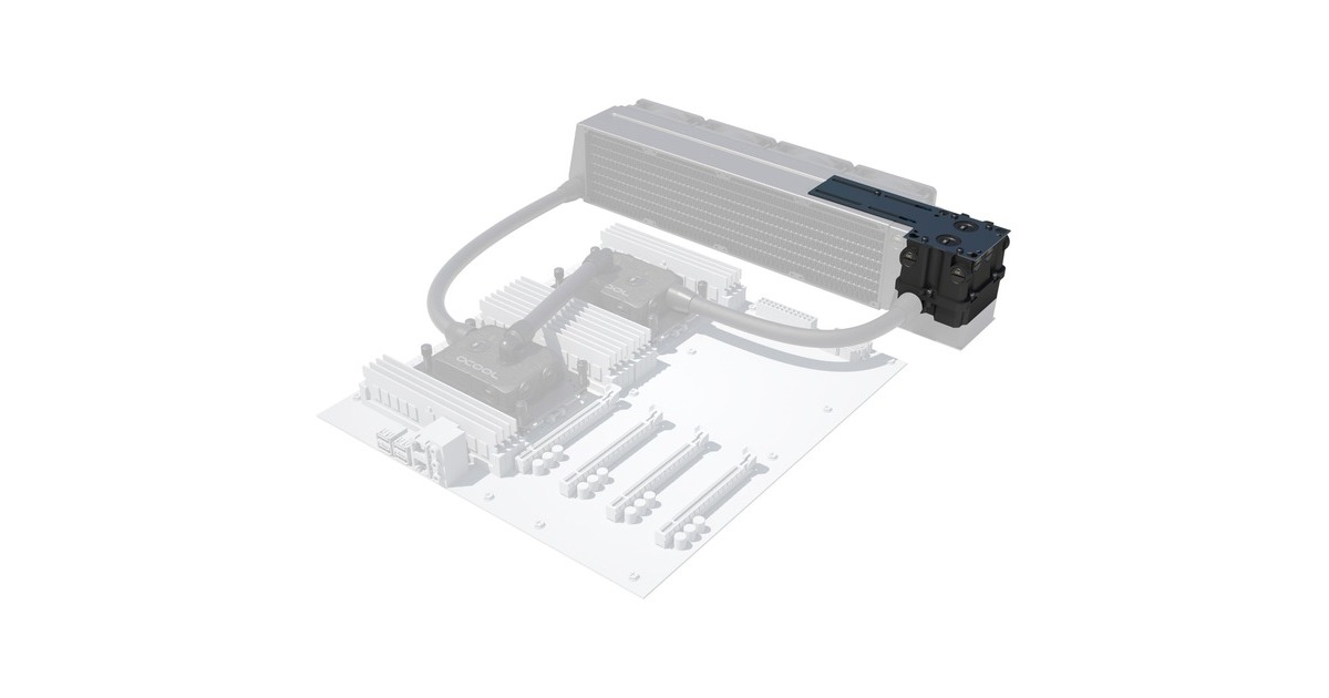 Alphacool ES Reservoir 2U - DDC Version, Ausgleichsbehälter(schwarz, Pumpenkompatibilität: für DC-LT)