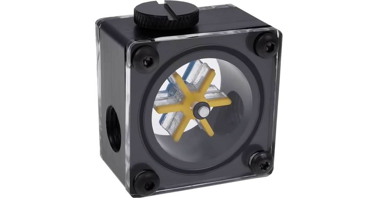 Alphacool Eisflügel Durchflussanzeiger G1/4 eckig - Acetal(schwarz)