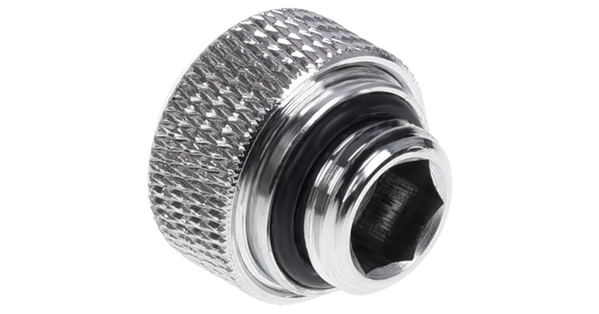 Alphacool Eiszapfen 12mm HardTube Anschraubtülle G1/4 - Chrome, Verbindung(silber, 6er Set, gerade)