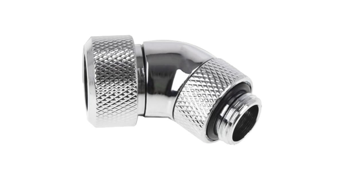 Alphacool Eiszapfen 13mm HardTube Anschraubtülle 45° drehbar, Verbindung(chrom, G1/4 für Acryl-Messingrohre - Chrome)