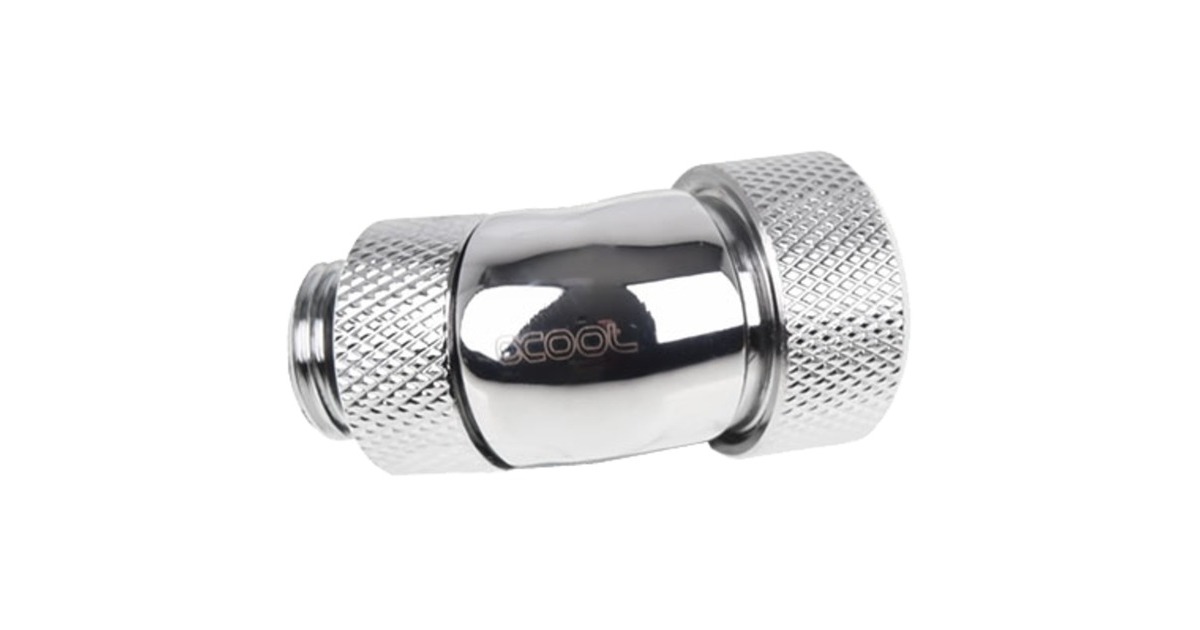 Alphacool Eiszapfen 13mm HardTube Anschraubtülle 45° drehbar, Verbindung(chrom, G1/4 für Acryl-Messingrohre - Chrome)