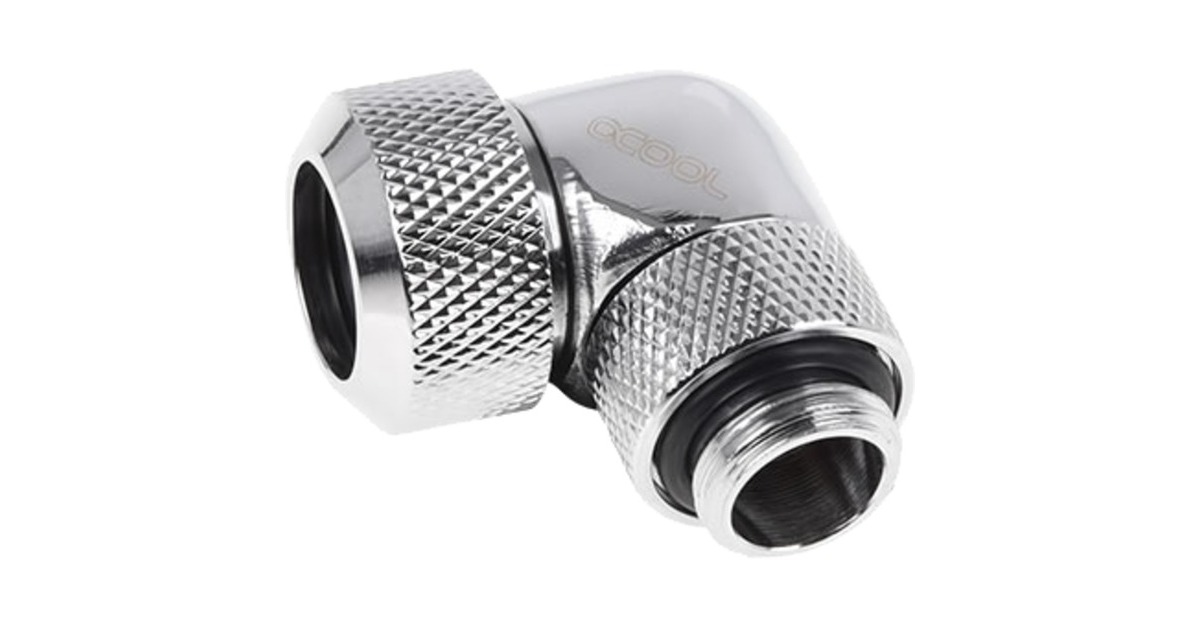 Alphacool Eiszapfen 13mm HardTube Anschraubtülle 90° drehbar, Verbindung(chrom, G1/4 für Acryl-Messingrohre - Chrome)