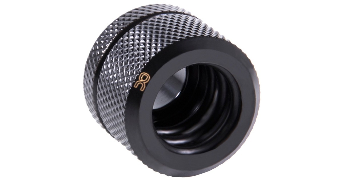 Alphacool Eiszapfen 14mm HardTube Anschraubtülle G1/4 - Deep Black, Verbindung(schwarz (matt), für Acrylrohre, harte Schläuche (PUR), PETG)