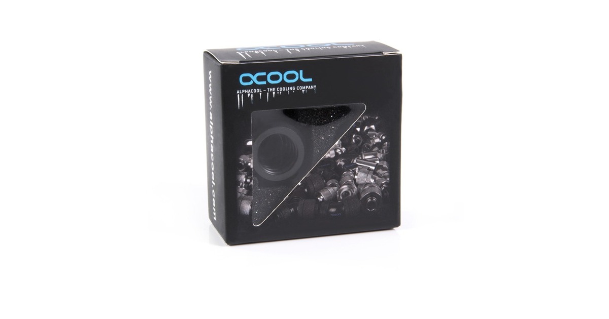 Alphacool Eiszapfen 14mm HardTube Anschraubtülle G1/4 - Deep Black, Verbindung(schwarz (matt), für Acrylrohre, harte Schläuche (PUR), PETG)