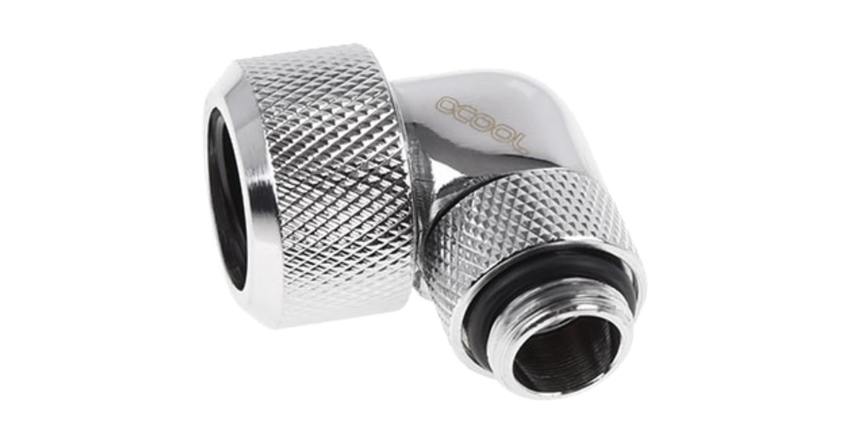 Alphacool Eiszapfen 16mm HardTube Anschraubtülle 90° drehbar, Verbindung(chrom, G1/4 für Acryl-Messingrohre - Chrome)