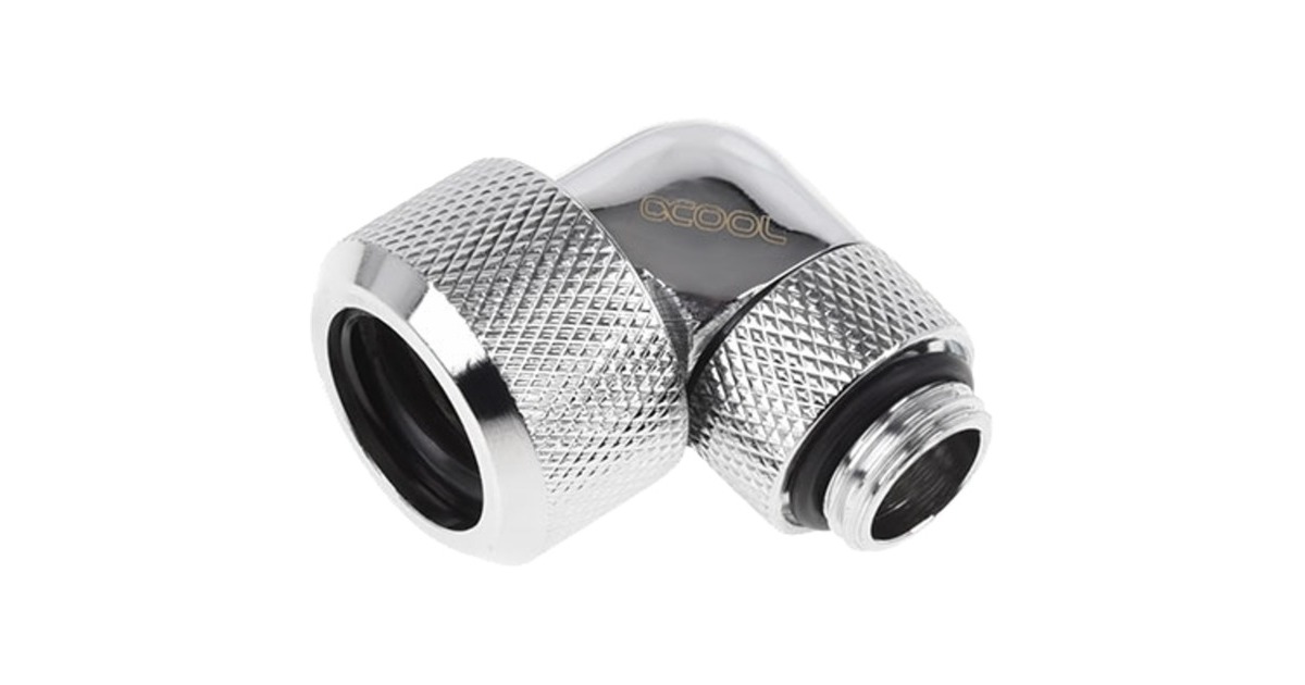 Alphacool Eiszapfen 16mm HardTube Anschraubtülle 90° drehbar, Verbindung(chrom, G1/4 für Acryl-Messingrohre - Chrome)