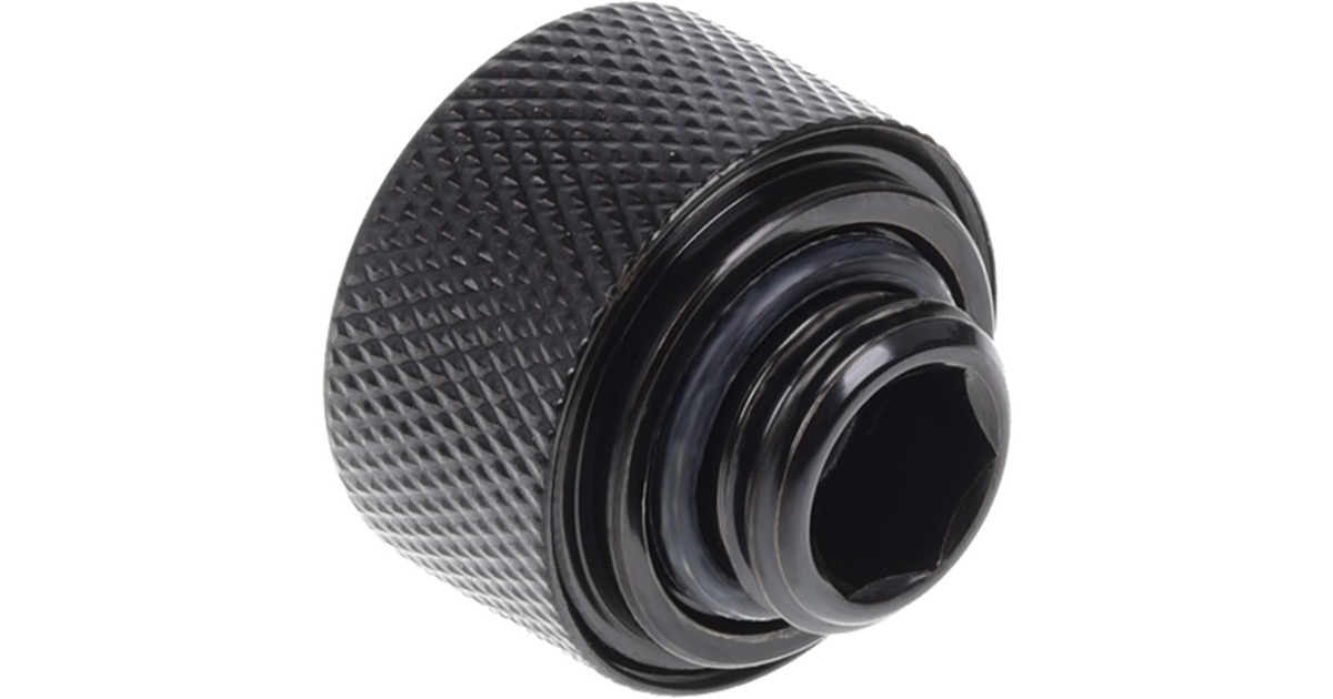 Alphacool Eiszapfen 16mm HardTube Anschraubtülle G1/4, Schrauben-Set(schwarz, für Acryl- Messingrohre, 6 Stück)