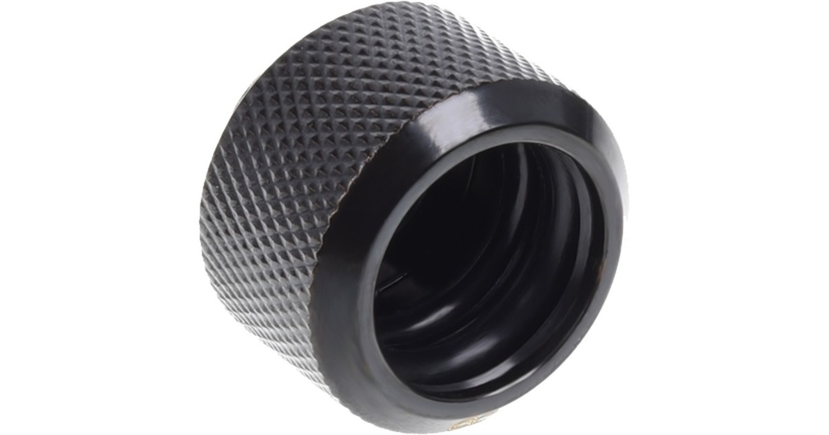 Alphacool Eiszapfen 16mm HardTube Anschraubtülle G1/4, Schrauben-Set(schwarz, für Acryl- Messingrohre, 6 Stück)