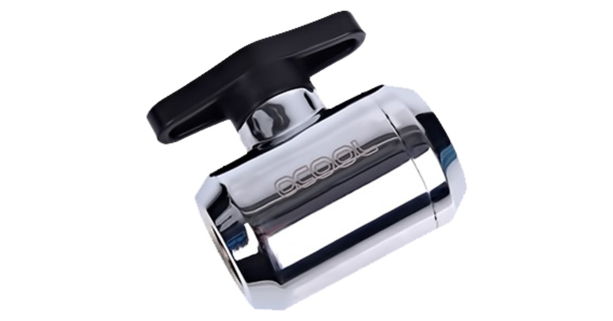 Alphacool Eiszapfen 2 Wege Kugelhahn G1/4, Hahnstück(chrom)