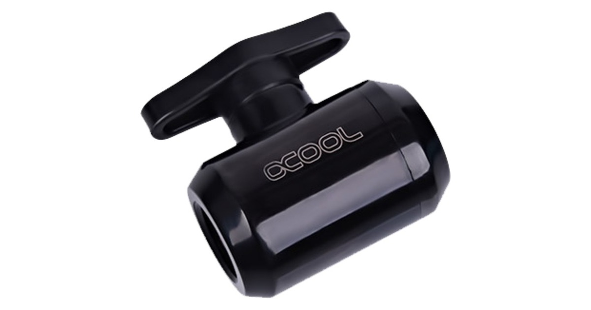 Alphacool Eiszapfen 2 Wege Kugelhahn G1/4, Hahnstück(schwarz)