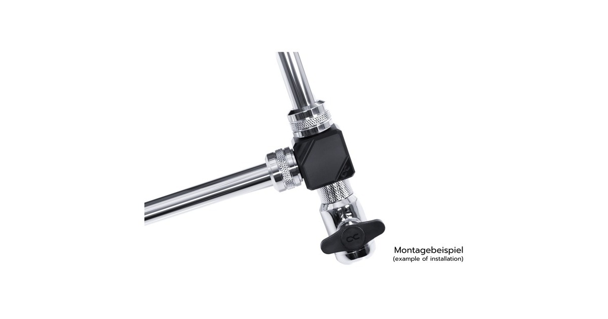 Alphacool Eiszapfen Anschlussterminal 4-Fach G1/4 IG, Verbindung(schwarz, Black Acetal)