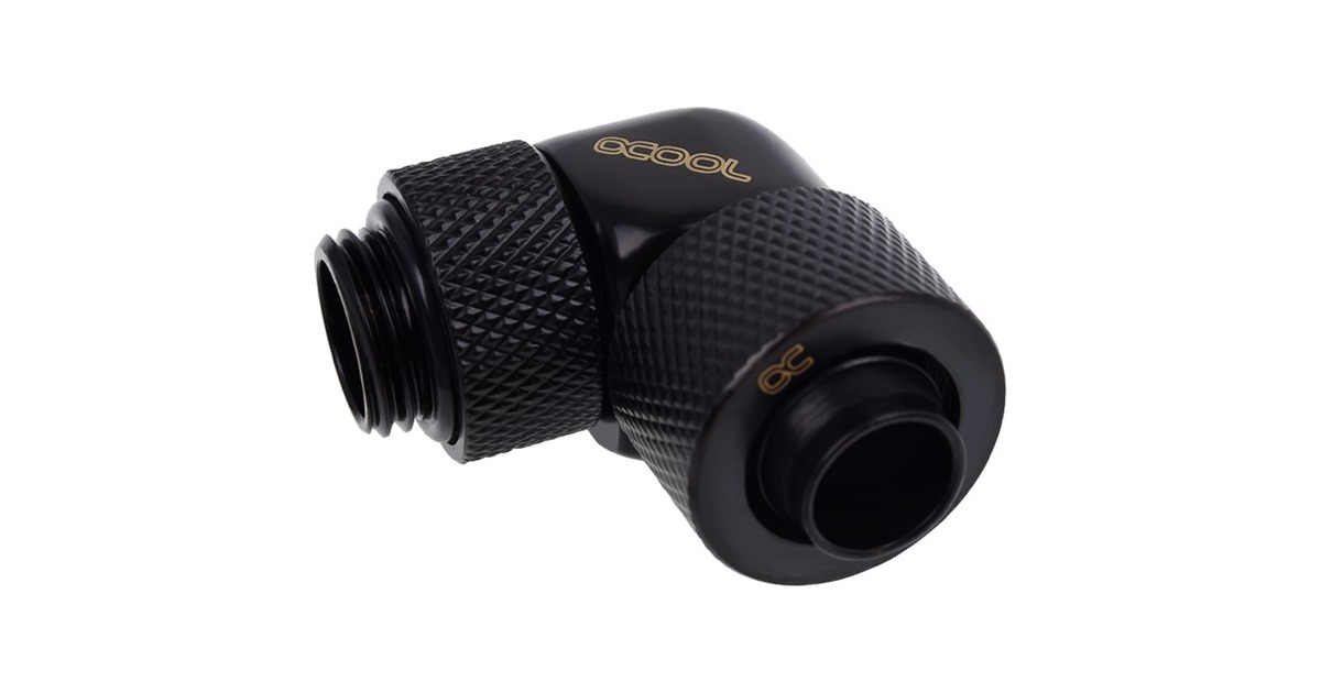 Alphacool Eiszapfen Anschraubtülle, Verbindung(schwarz, 90° gewinkelt, 360° drehbar)