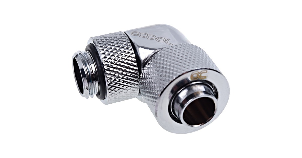 Alphacool Eiszapfen Anschraubtülle, Verbindung(chrom, 90° gewinkelt, 360° drehbar)