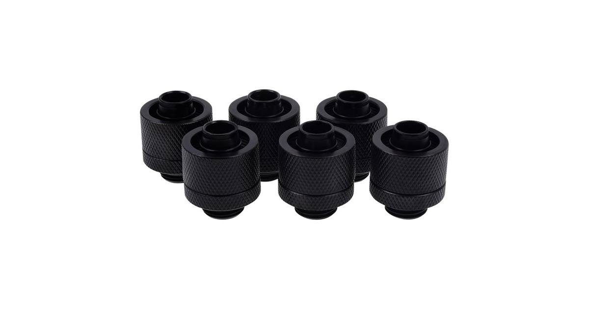 Alphacool Eiszapfen Anschraubtülle, Verbindung(schwarz, 6 Stück)