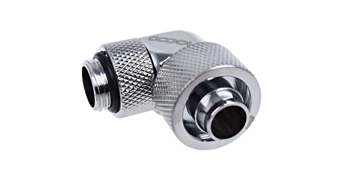 Alphacool Eiszapfen Anschraubtülle, Verbindung(chrom, 90° gewinkelt, 360° drehbar)