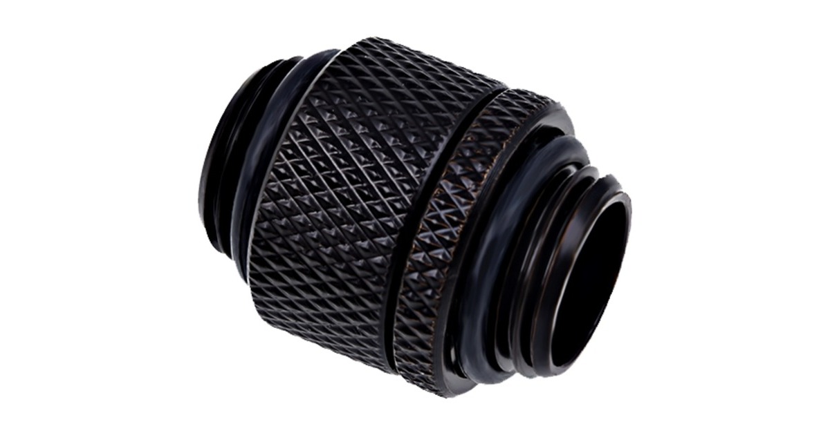 Alphacool Eiszapfen Doppelnippel, Anschlüsse(schwarz, 360° drehbar)