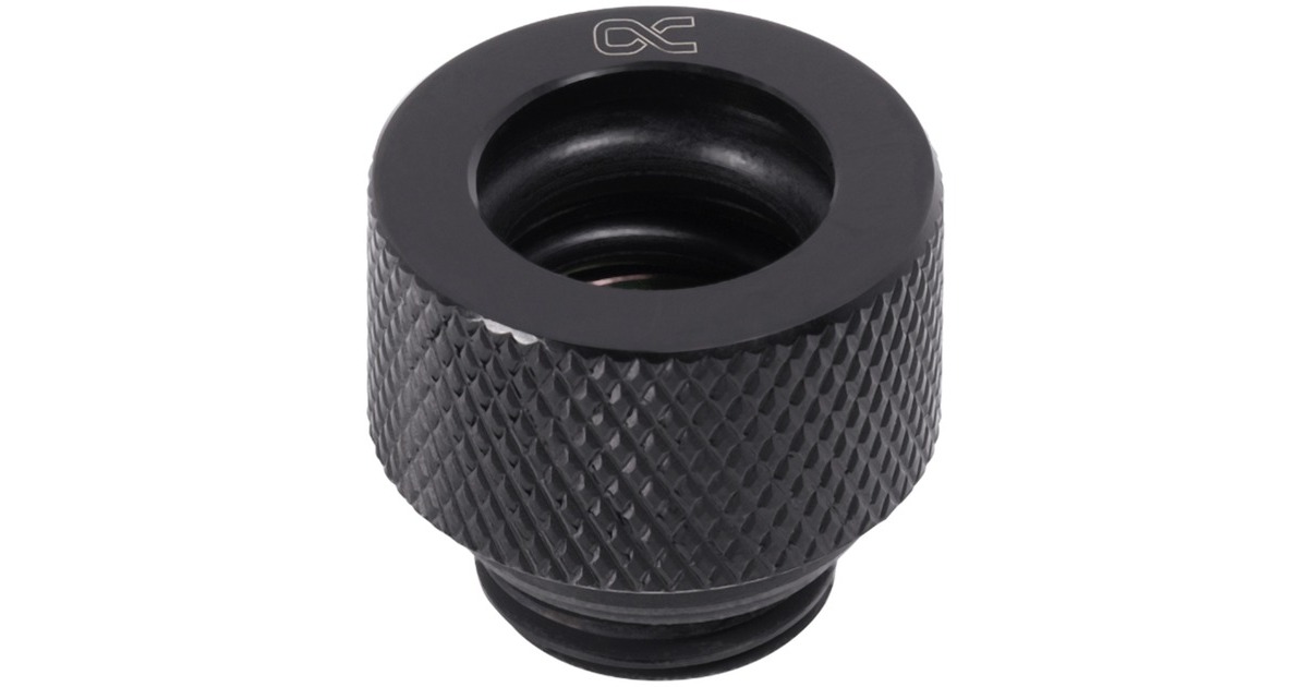 Alphacool Eiszapfen HF 12mm HardTube Anschraubtülle G1/4 - Deep Black Sixpack, Verbindung(schwarz)