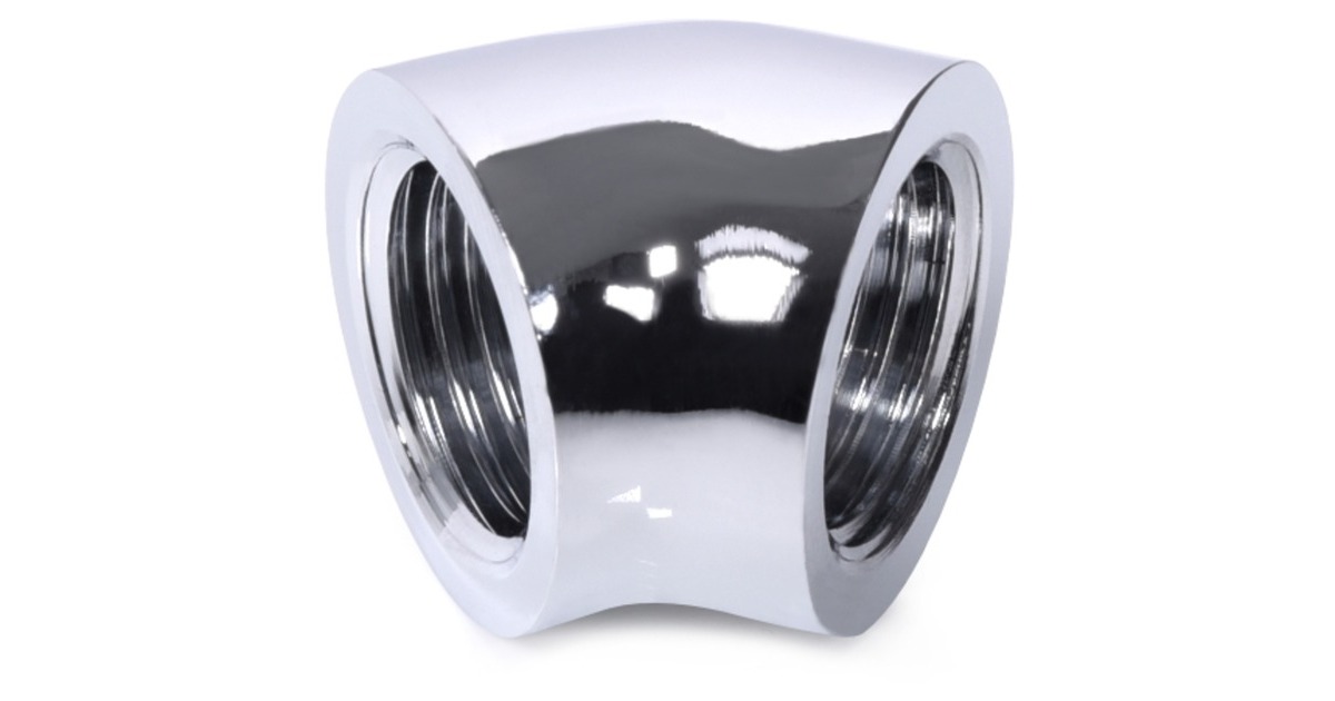 Alphacool Eiszapfen L-Verbinder 45° G1/4 IG auf G1/4 IG - chrome, Verbindung(chrom)