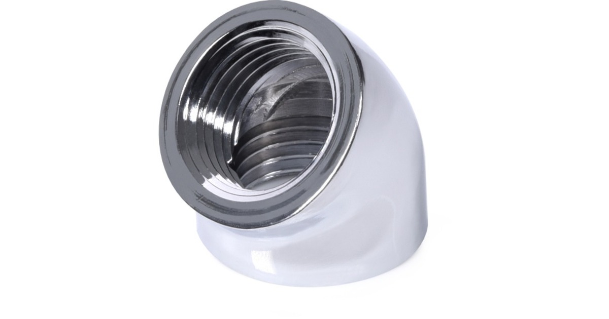 Alphacool Eiszapfen L-Verbinder 45° G1/4 IG auf G1/4 IG - chrome, Verbindung(chrom)
