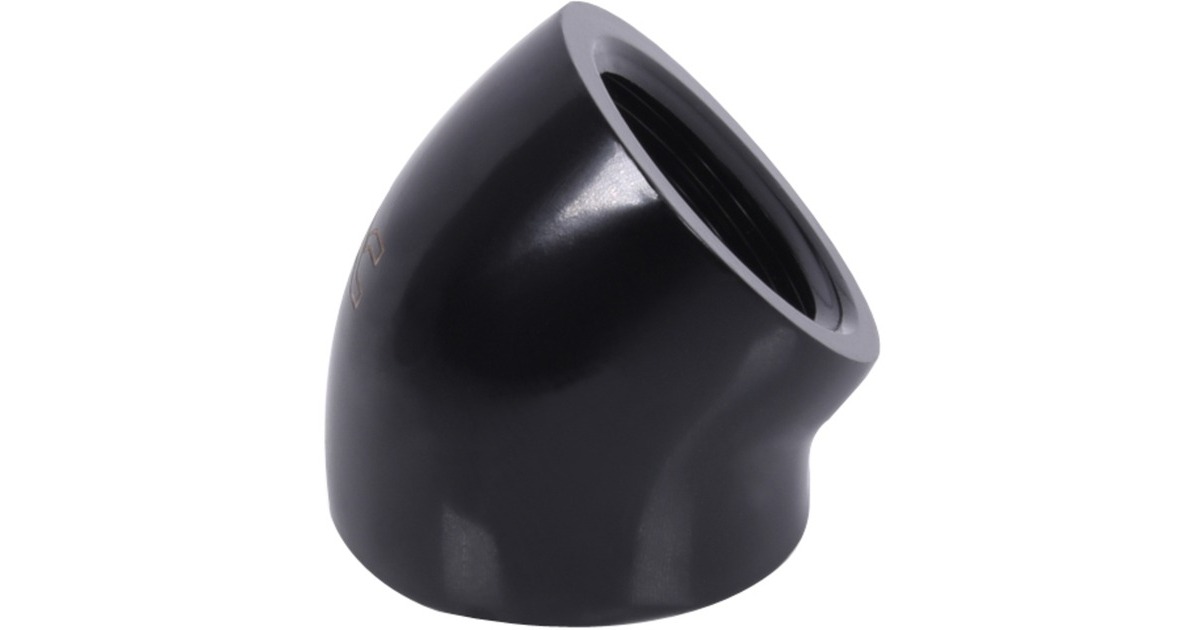 Alphacool Eiszapfen L-Verbinder 45° G1/4 IG auf G1/4 IG - schwarz, Verbindung(schwarz)