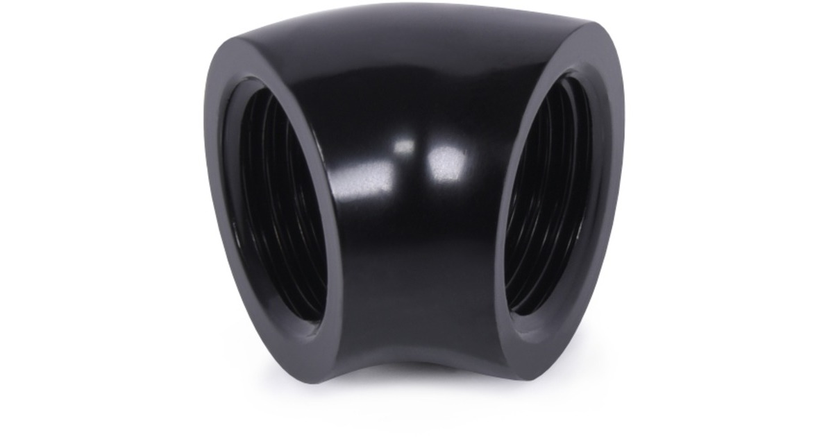 Alphacool Eiszapfen L-Verbinder 45° G1/4 IG auf G1/4 IG - schwarz, Verbindung(schwarz)