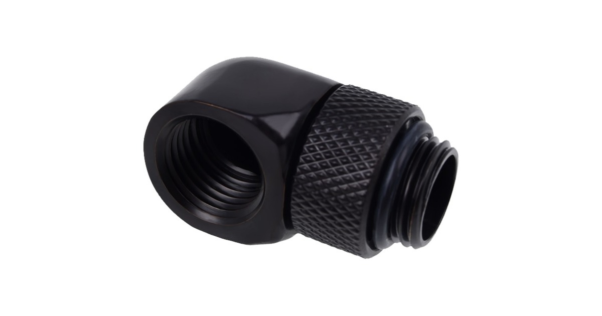 Alphacool Eiszapfen L-Verbinder, Anschlüsse(schwarz, 360° drehbar)