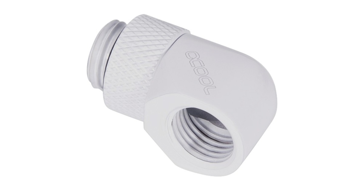Alphacool Eiszapfen L-Verbinder drehbar G1/4 AG auf G1/4 IG - White, Verbindung(weiß, für weiche Schläuche (PVC, Silikon, Neoprene))
