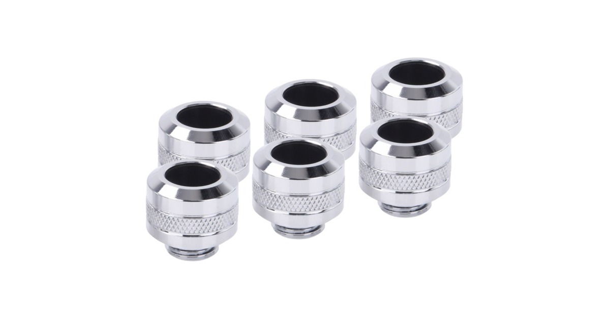 Alphacool Eiszapfen PRO 13mm HardTube Fitting G1/4 - Chrome Sixpack, Verbindung(chrom, 6 Stück)
