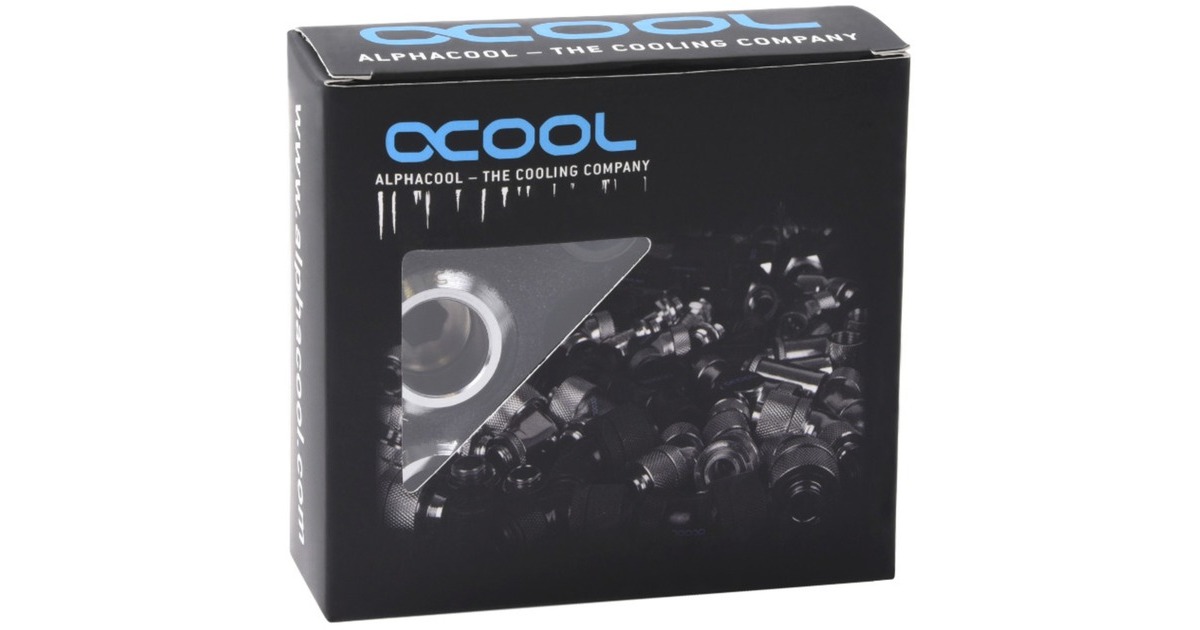 Alphacool Eiszapfen PRO 13mm HardTube Fitting G1/4 - Chrome Sixpack, Verbindung(chrom, 6 Stück)
