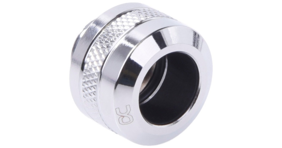 Alphacool Eiszapfen PRO 13mm HardTube Fitting G1/4 - Chrome, Verbindung(silber, für Acrylrohre, Messingrohre, Carbonrohre)