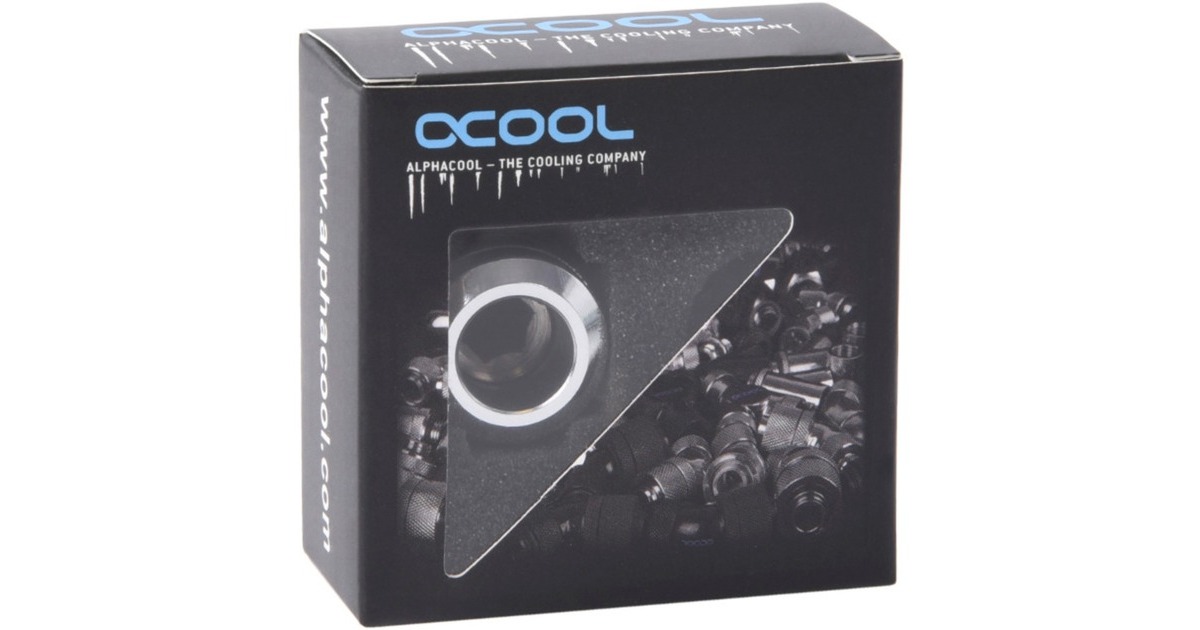 Alphacool Eiszapfen PRO 13mm HardTube Fitting G1/4 - Chrome, Verbindung(silber, für Acrylrohre, Messingrohre, Carbonrohre)