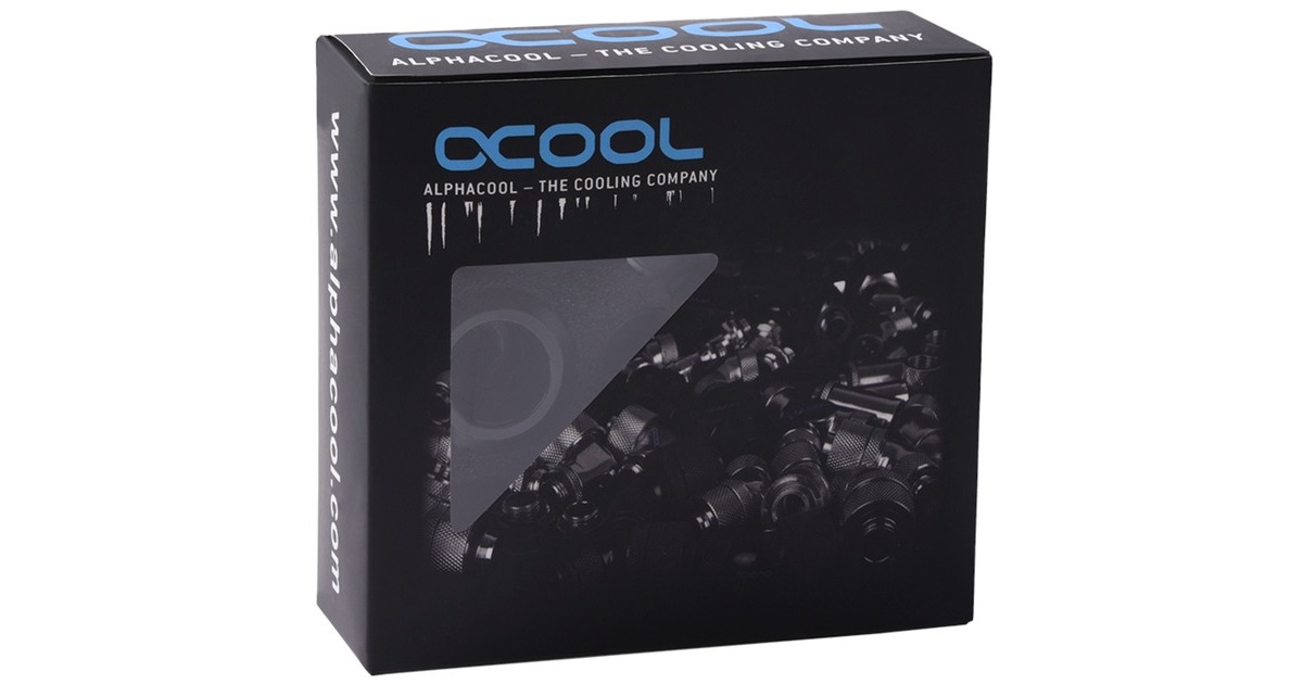 Alphacool Eiszapfen PRO 13mm HardTube Fitting G1/4 - Deep Black Sixpack, Verbindung(schwarz, 6 Stück)