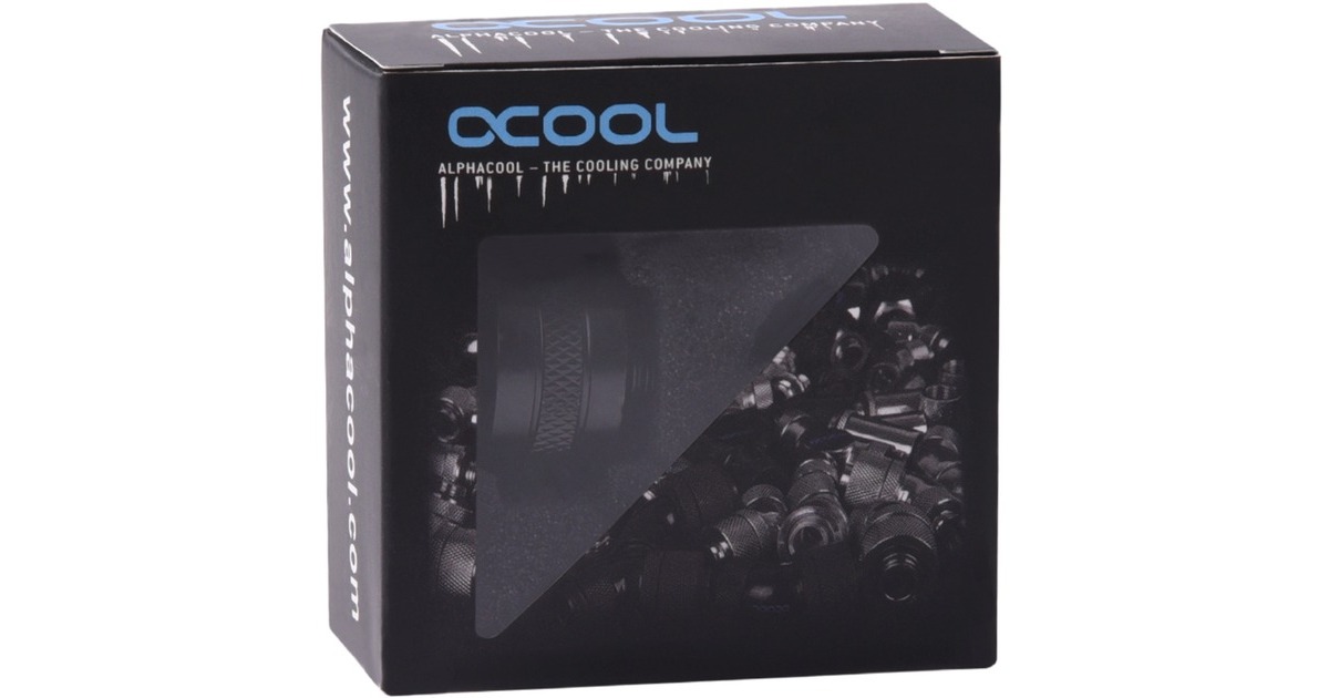 Alphacool Eiszapfen PRO 13mm HardTube Fitting G1/4 - Deep Black, Verbindung(schwarz (matt), für Acrylrohre, Messingrohre, Carbonrohre)